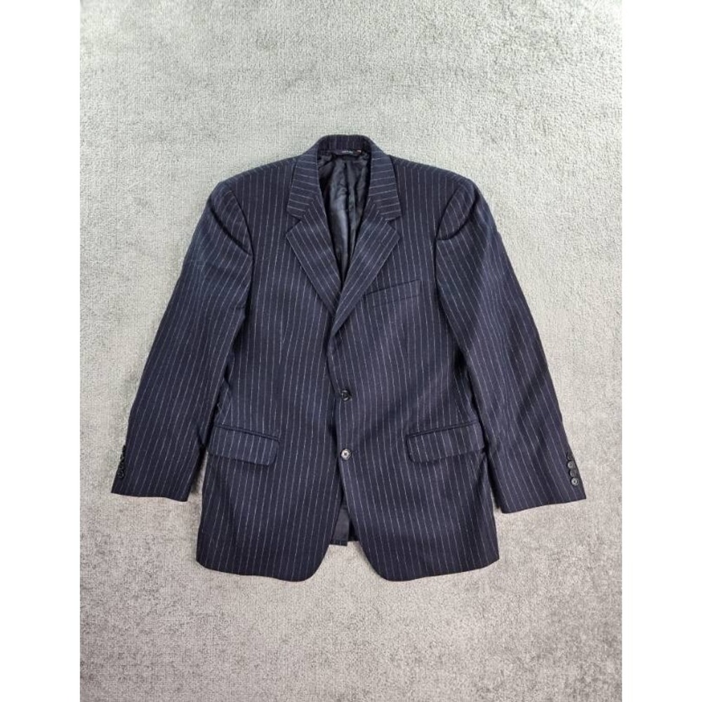Brooks Brothers Suit Jacket 42 R Navy Wool Striped Luxury Italy Sport Coat *